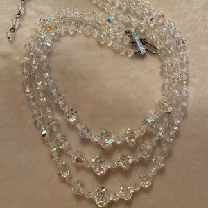 Vintage AB crystal necklace
